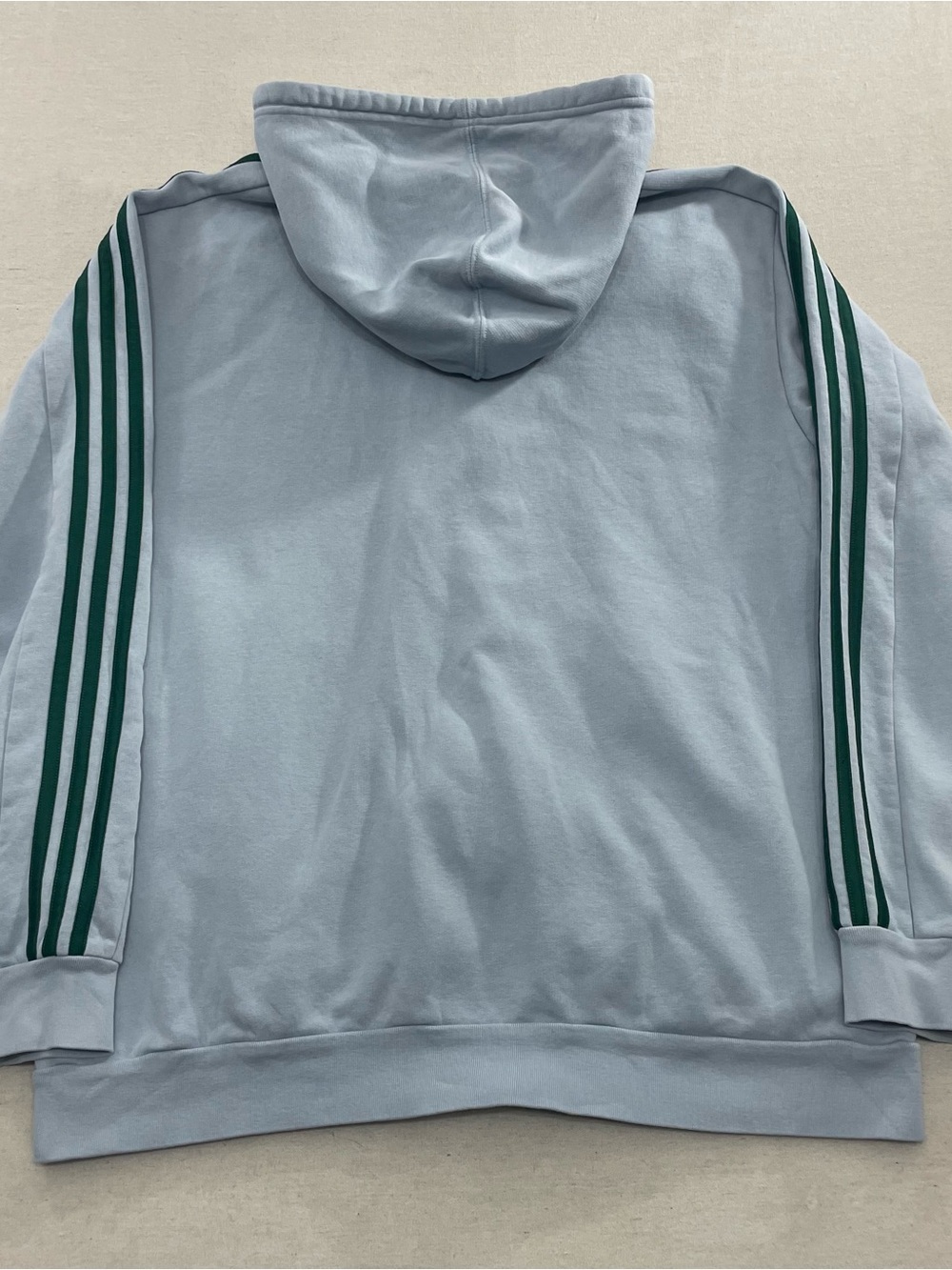 Adidas Hoodie Mens L Baby Blue Essentials 3 Stripes Full Zip Fleece Sweatshirt - Picture 7 of 10
